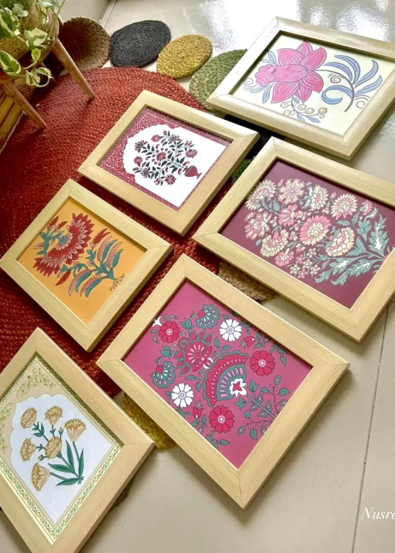 Gulbagicha Wall Frame Set – 6 Pcs