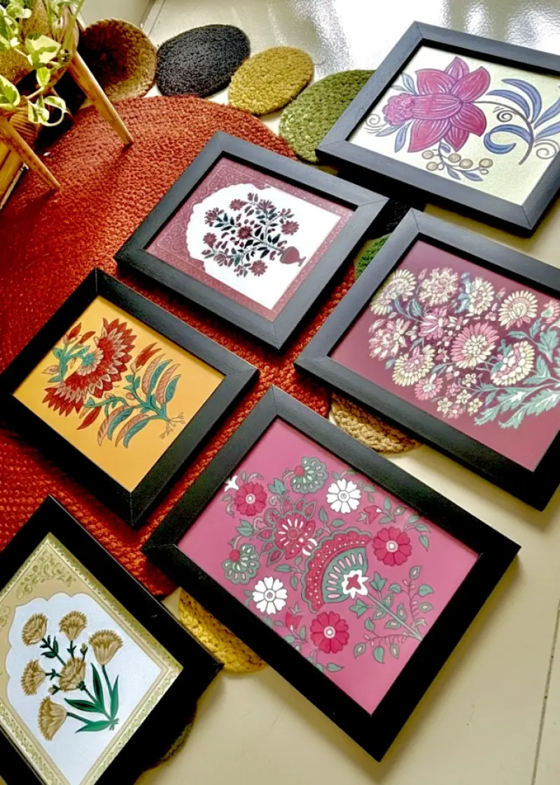 Gulbagicha Wall Frame Set – 6 Pcs