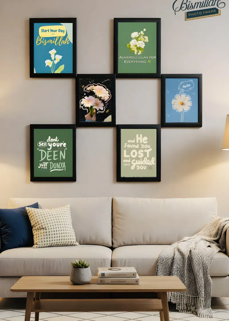 Minimal Wall Frame Set (6 Pcs) 💙🌸